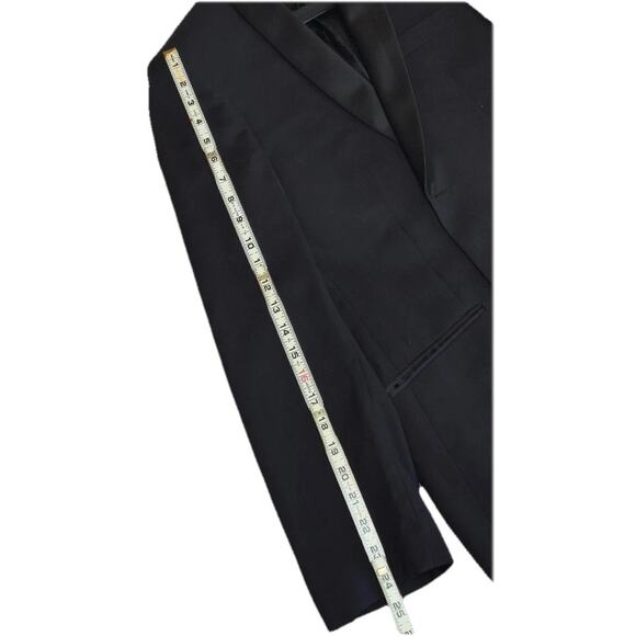 DOBELL Tuxedo Tux Black Full Suit 40R Wool Notch Lapel With Bag - Picture 10 of 14